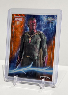 2025 Topps Chrome Marvel Studios Vision Orange Geometric 22/25
