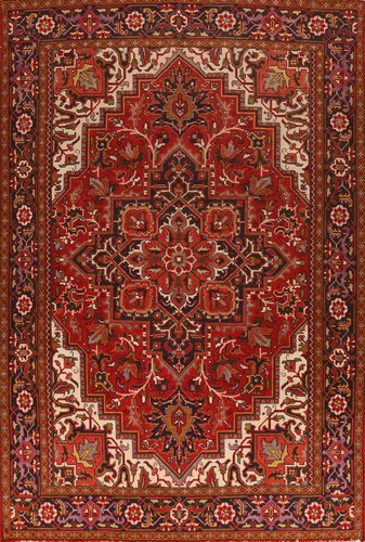 Rust Wool Geometric Area Rug 9x12 Vintage Traditional Handmade Room Size Carpet