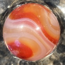 Akro Agate Carnelian Corkscrew Marble .62  Ff10