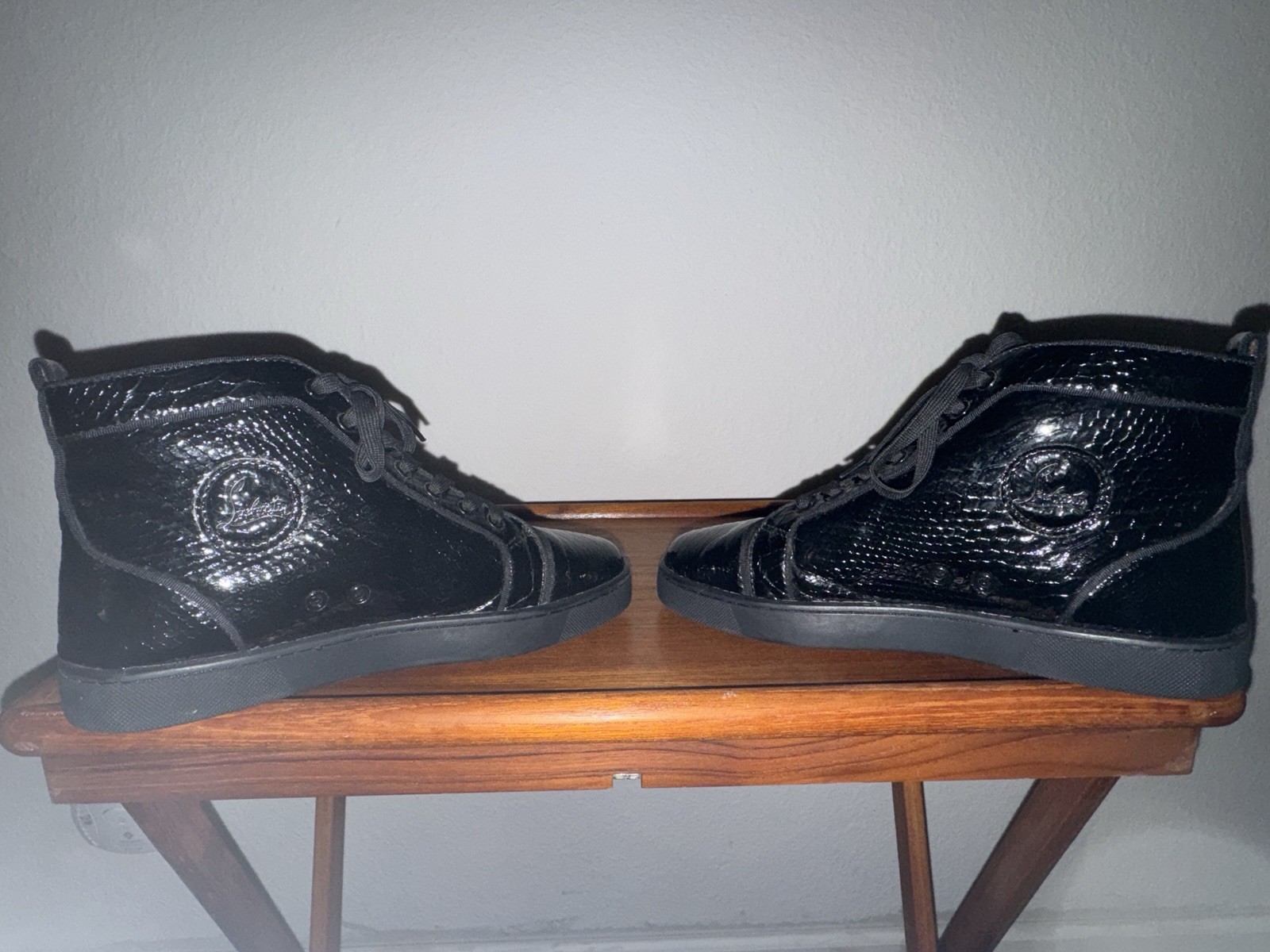 LOUBOUTIN RANTUS ORLATO FLAT PYTHON BLACK SNEAKER… - image 3