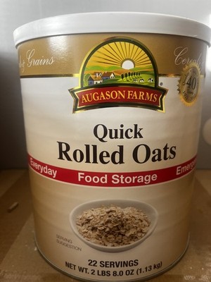Augason Farms Quick Rolled Oats #10 Can (22 Servings)