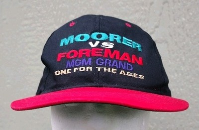VTG '90s MOORER VS FOREMAN Cap Youngan Boxing ''One for the Ages'' MGM Grand.  VG