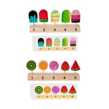 Wood Ice Cream Toy Kitchen Food Accessories Develops Social Skills with Wooden