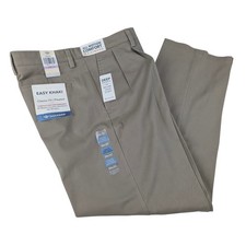 Dockers Mens Easy Khaki Classic Fit Pleated Stretch Pants Tan 38x32 NEW