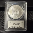 2015 $1 American Silver Eagle PCGS MS69 Edmund C. Moy Signature