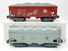 Gilbert American Flyer S Gauge 921 CB&Q Hopper and 924 CRP Covered Hoppers