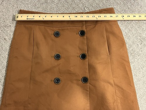 Minifalda Ann Taylor Loft para mujer talla 10 botones bolsillos marrón camel forrada - Imagen 2 de 8