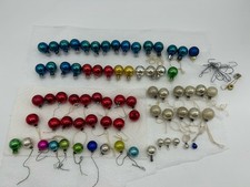 Qty 72 Vintage Glass Christmas Ornaments Multi Color Multi Sizes 3/8  - 1  .