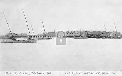 B C & A Pier Tilghman Island Maryland MD - Reprint