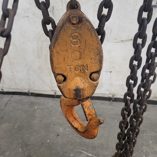YALE 8 TON MANUAL CHAIN HOIST MIL-H-904E TYPE C PART NO 515544 30' LIFT 18' PULL - Picture 5 of 13