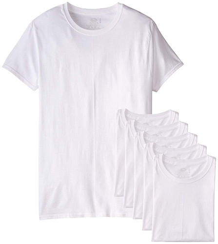 Fruit of the Loom Big/Tall Men's Short Sleeve Crew T-Shirt, White - 6 Pack - 第 3/24 張圖片