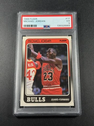 MICHAEL JORDAN 1988 88-89 FLEER 17 VINTAGE CARD EXCELLENT PSA 5 MJ CHICAGO BULLS