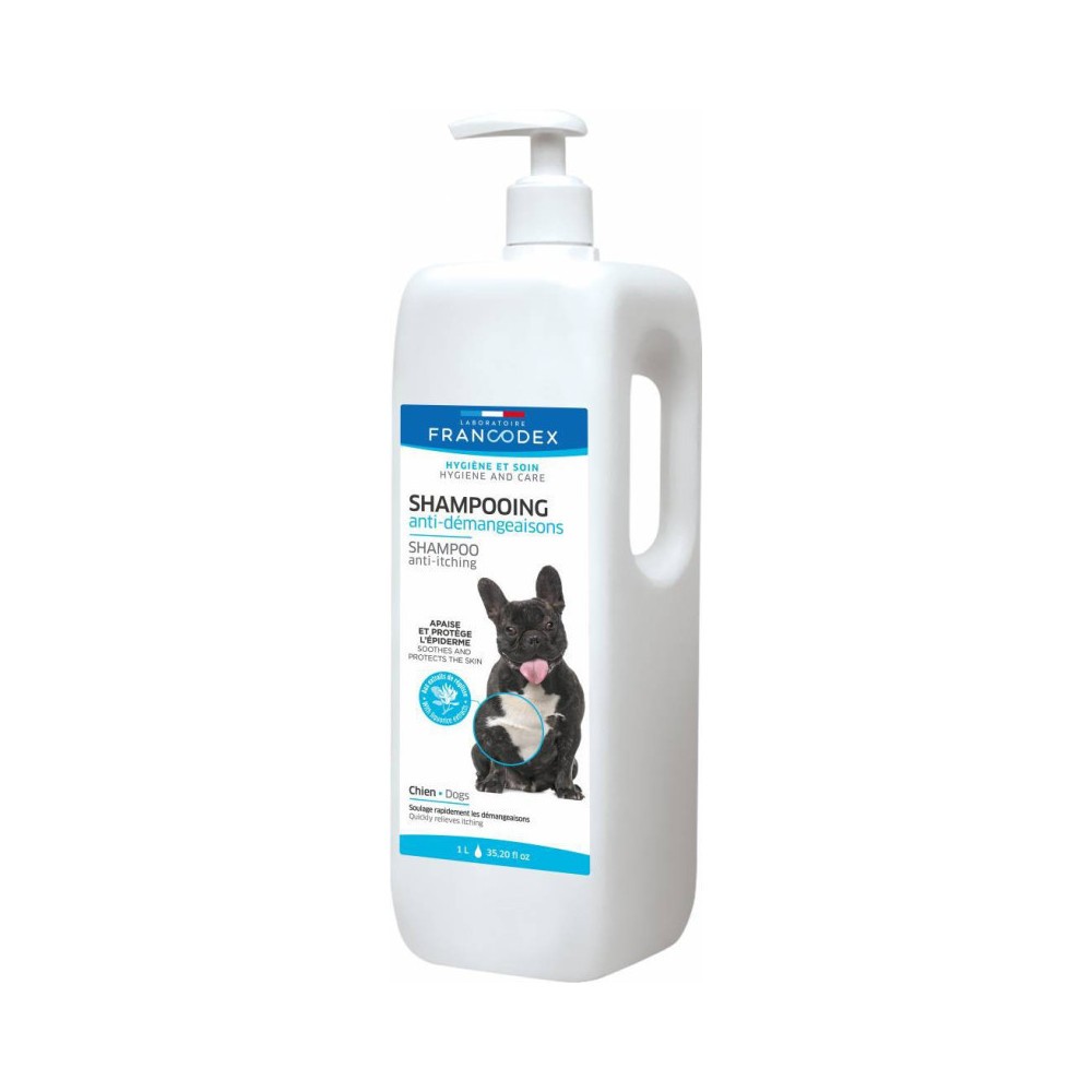 Shampoing 1L anti-démangeaisons pour chiens à peau sensible