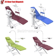 Portable Dental Folding mobile Chair+Turbine Unit 4Hole+LED light+Tray