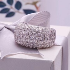 Round-Cut EF/VS Lab Grown Diamond Cluster Wedding Men's Band 14k White Gold