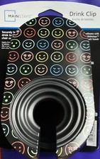 Mainstays Drink Clip Holder for Beach Lounge Chair Neon Smiles Plastic Wine