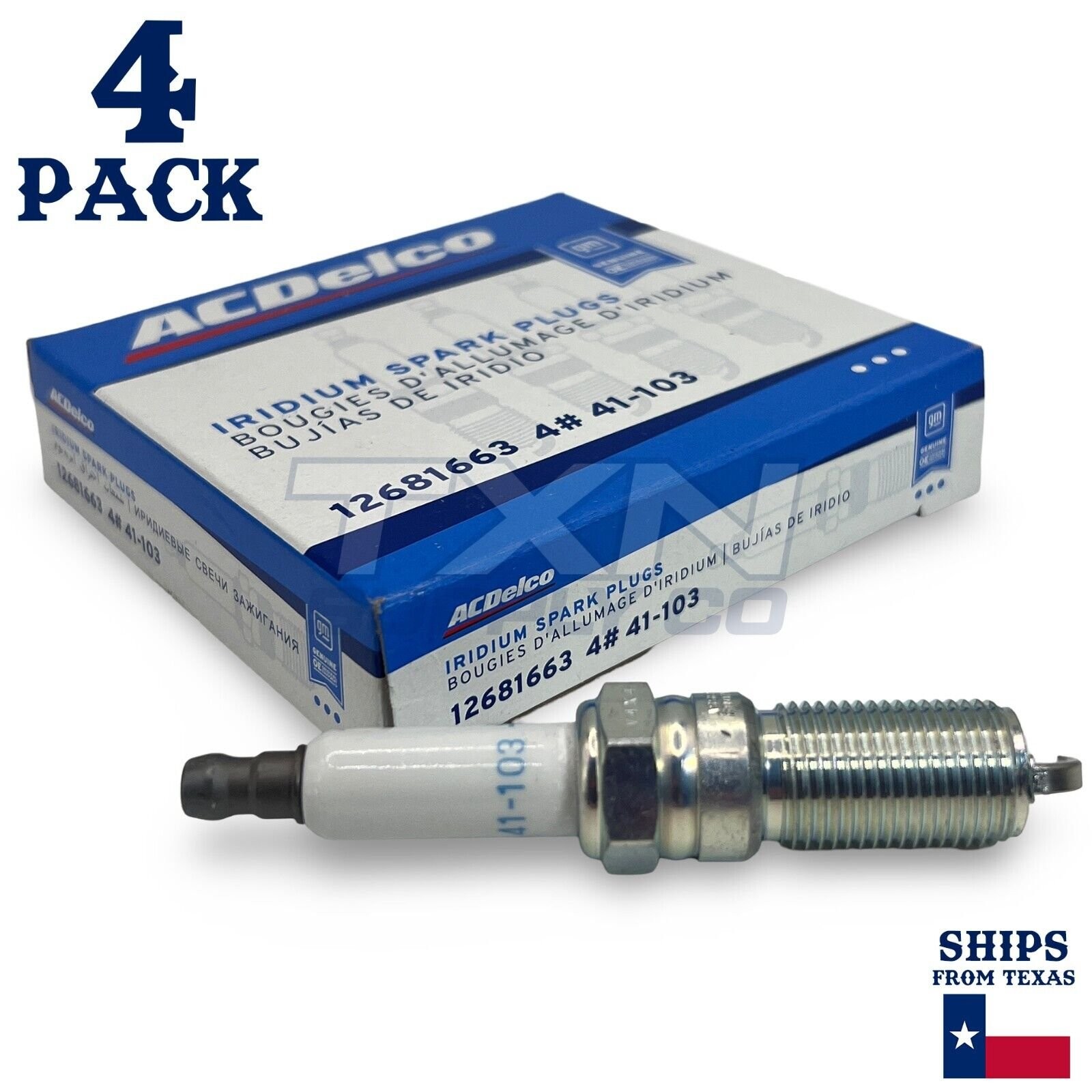 4 Pack GM ACDelco 41-103 Iridium Spark Plugs 12681663