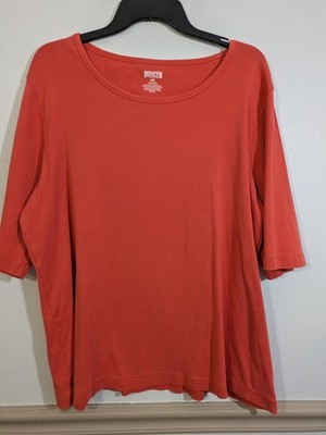 Duluth Trading Co Lightweight 3/4 Sleeve Shirt Size 2XL Women's Orange