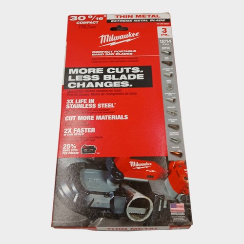 Milwaukee 48-39-0631 Compact Portable Band Saw Blades 30 9/16" 3 Pk