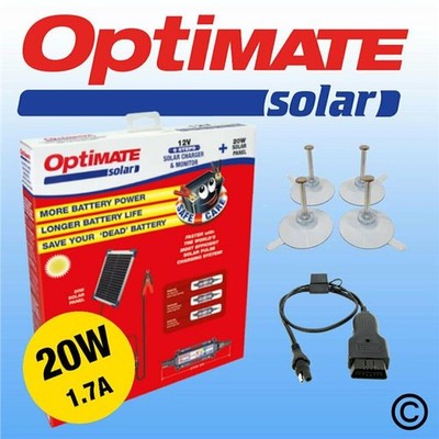 Optimate 20W Solar Duo Panel Akku Ladegerät Maintainer Vollautomatisch