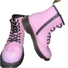 Dr. Martens 1460 Air Wair Pastel Pink Patent Boots PRE OWNED GIRLS SIZE 2