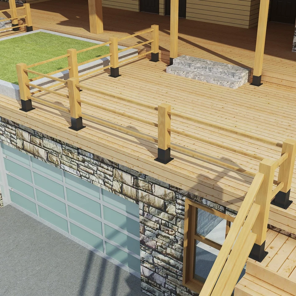 6PCS 4x4 Post Anchor Base, Wood Fence Railing Post Bracket (Inner Size: 3.6 x... - Image 3 of 4