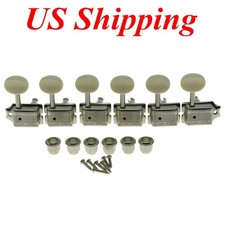 Wilkinson Deluxe 6 Inline Vintage Guitar Tuner Nickel w/ Ivory Button for Tele