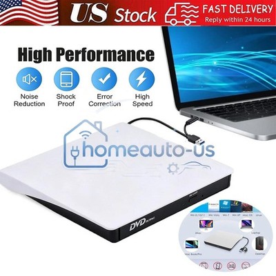 Slim External CD DVD Drive USB 3.0 Disc Player Burner Writer For Laptop PC Mac