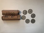 Silver Washington quarters, two rolls of forty, 1960 & 1961