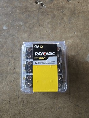 Rayovac  Ultra Pro Alkaline Batteries 9V 12/Pack Expires 12/2028