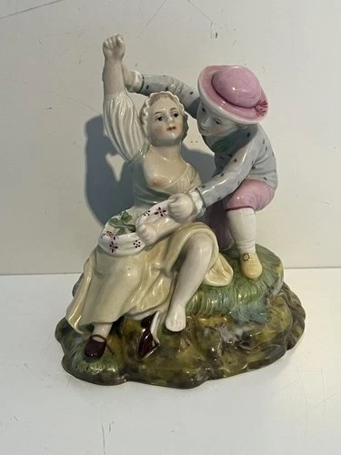 Höchst Porcelain Figurine Romantic Scene Stormy Lover WHEEL MARK
