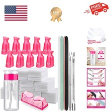 Nail Polish Gel Remover Tools Kit with Nail Clips, 100ml Nail Polish Remover ...