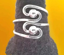 Erick's Sterling Silver Beaded Ring Size 8.5 Taxco.925