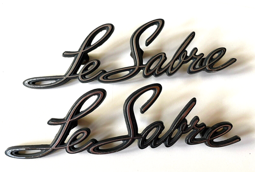 1968 Buick LeSabre Rear Quarter Panel Name Plate Emblem Script 7740372 Pair GM