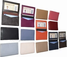 Men and women's leather business card id credit card case 30 plus card holder NW