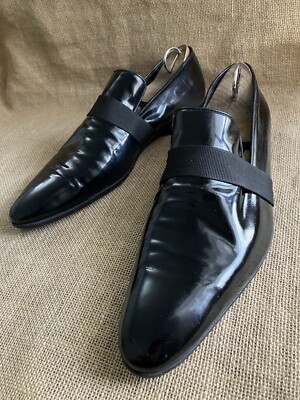 Gucci Black Patent Leather Slip-On Loafers s-l400.jpg main image 3