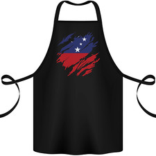 Torn Samoa Flag Samoan Day Football Cotton Apron 100% Organic