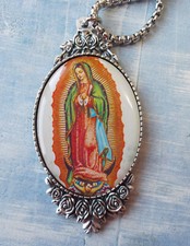 Raro Collar Devoción Nuestra Señora de GUADALUPE Colgante Medalla Santa Acero Inoxidable Chn