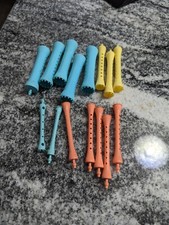 Vintage Lot 15 Plastic Permanent Rollers Hair Curlers Perm Rods ONLY Repair