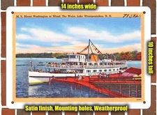 Metal Sign - New Hampshire Postcard - M.V. Mount Washington at Wharf, the Weirs