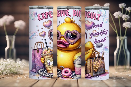 cute duck 20oz tumbler stainless steel, expensive, difficult and quacks back