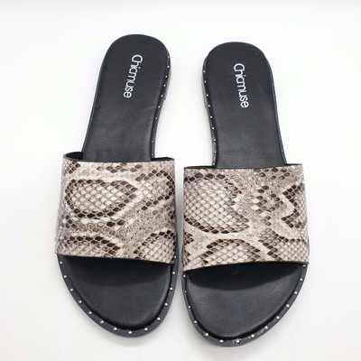 snake print slippers