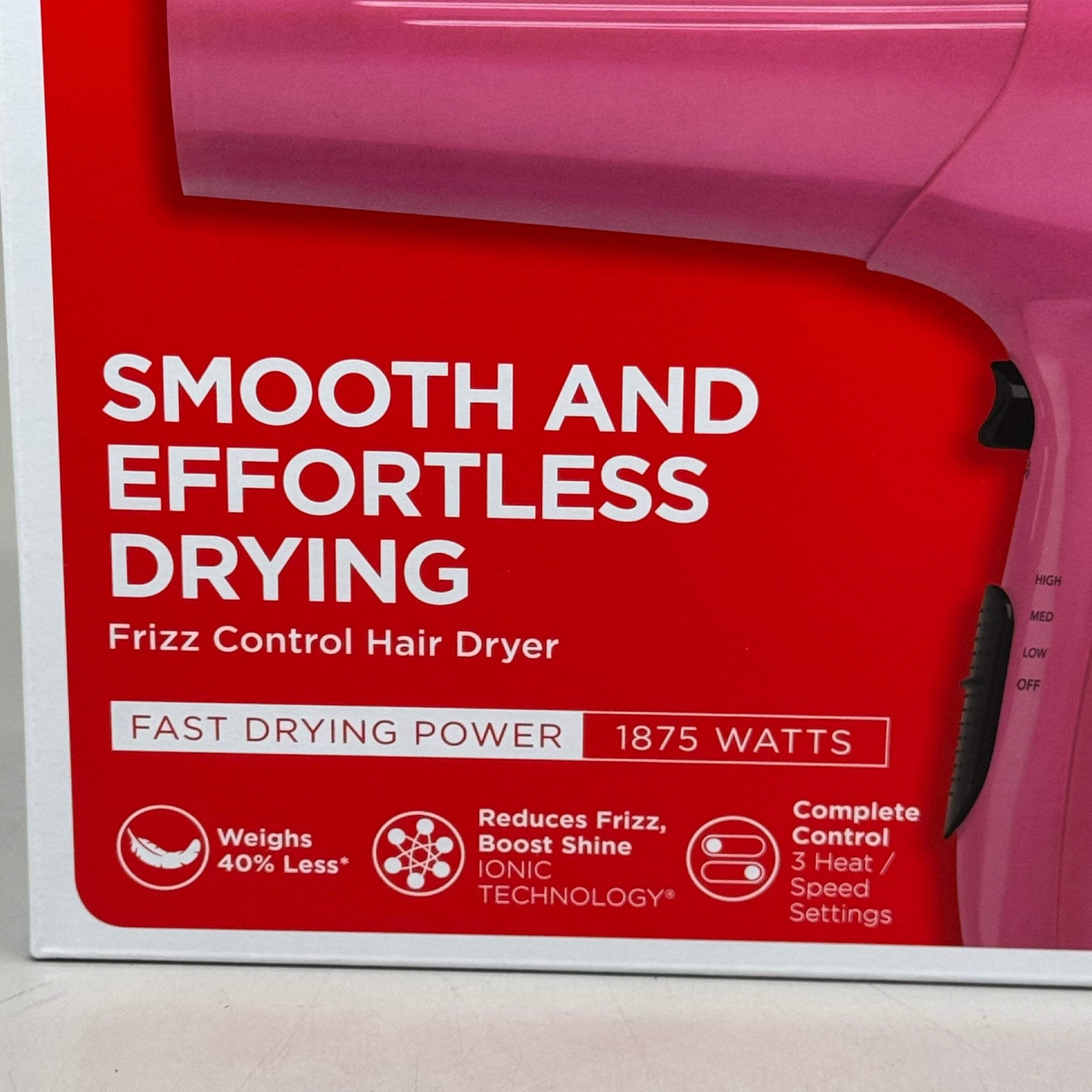 REVLON Smooth and Effortless 1875W Ionic Hair Dryer Berry RV474