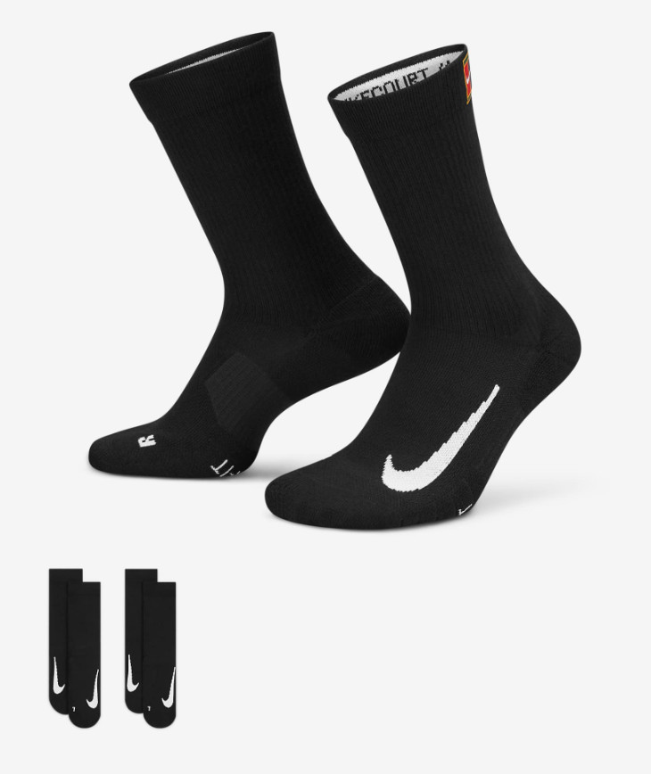 Спортивные теннисные носки Nike Court Multiplier с подкладкой Crew Sock 2 пары SK0118-010 6390₽