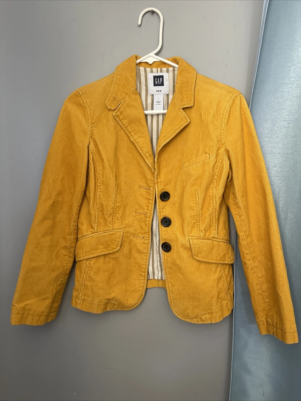 Gap corduroy Woman’s MUSTARD Y2K LINED 3 buttons preppy, academia fallvibes 1