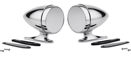 NEW! Mustang Shelby Bullet Style Chrome Mirrors GT350 Cobra Tiger GT500 Pair Set