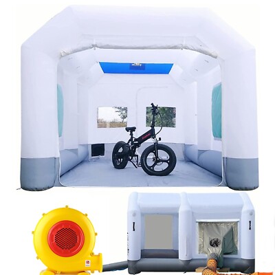 GORILLASPRO Inflatable Paint Booth 13x10x8FtFt  Air Filter System With Blower 
