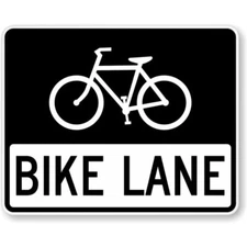 Bike Lane Aluminum Weatherproof 8" x 12" Sign