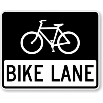 Bike Lane Aluminum Weatherproof 8'' x 12'' Sign