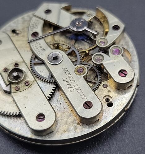 Antik 36,5 mm Arnold Billon hochwertiges Taschenuhrwerk wie besehen - Bild 3 von 7